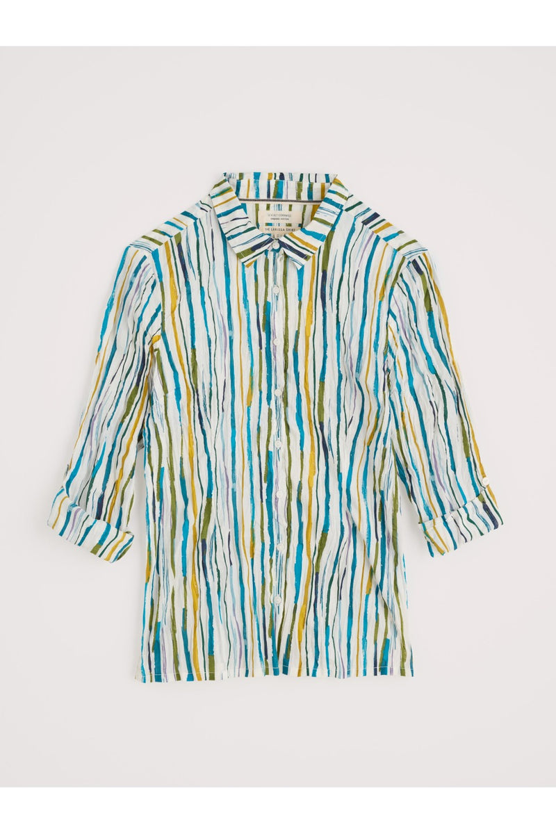Seasalt Larissa Shirt - Painterly Stripe Chalk