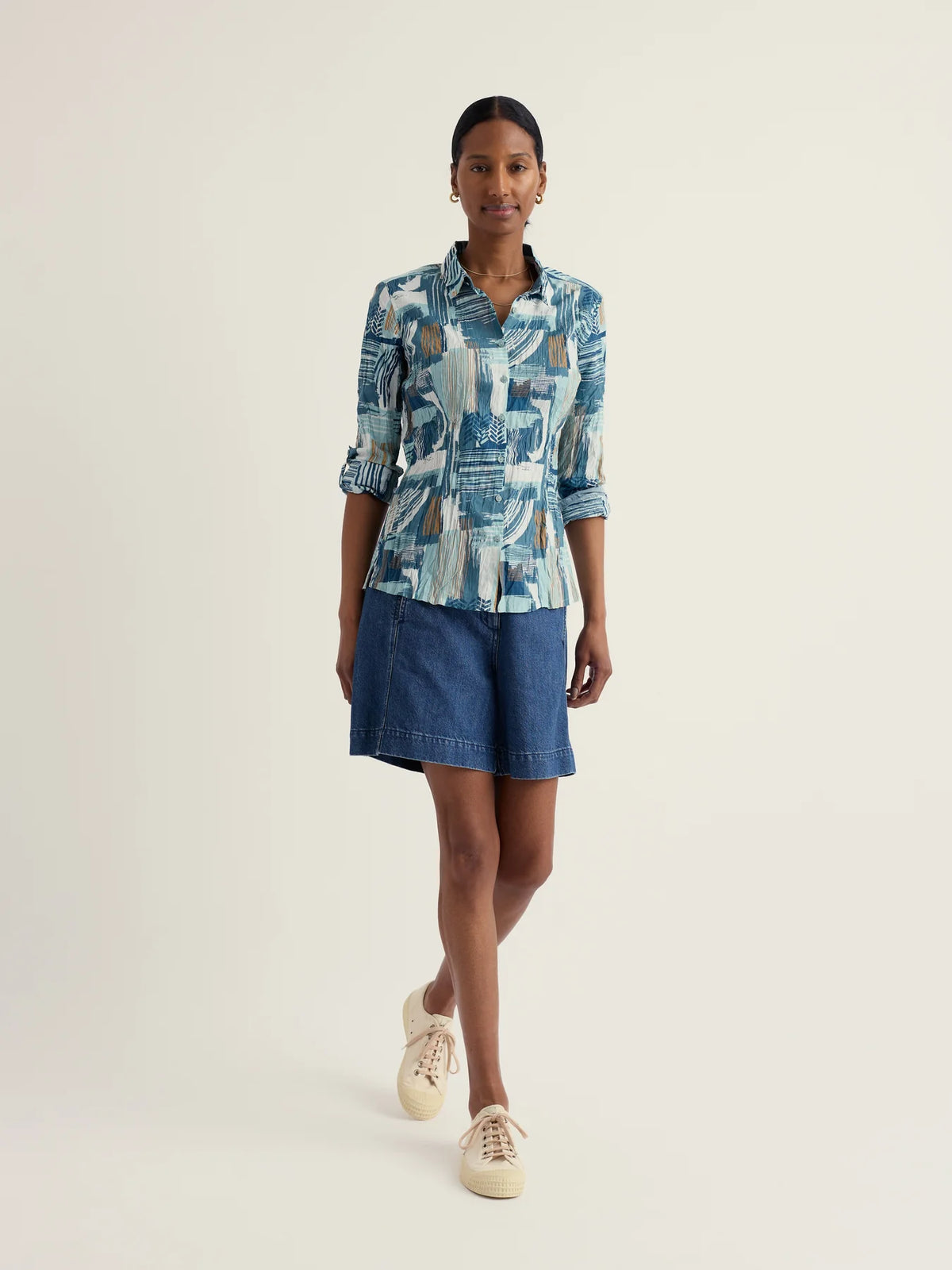 Seasalt Larissa Shirt in Aerial Marks Reflection