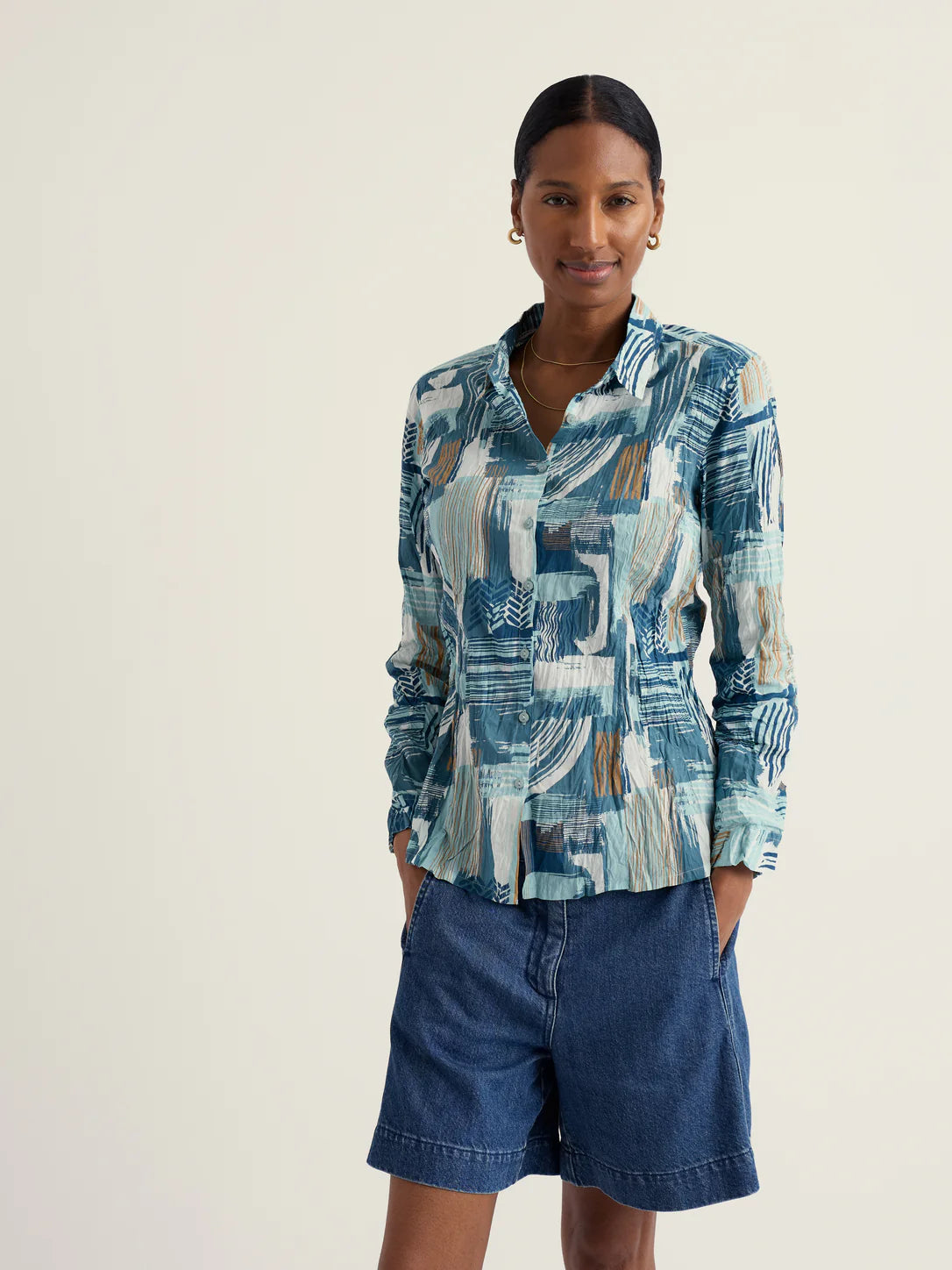 Seasalt Larissa Shirt in Aerial Marks Reflection