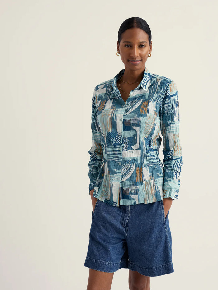 Seasalt Larissa Shirt in Aerial Marks Reflection