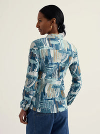 Seasalt Larissa Shirt in Aerial Marks Reflection