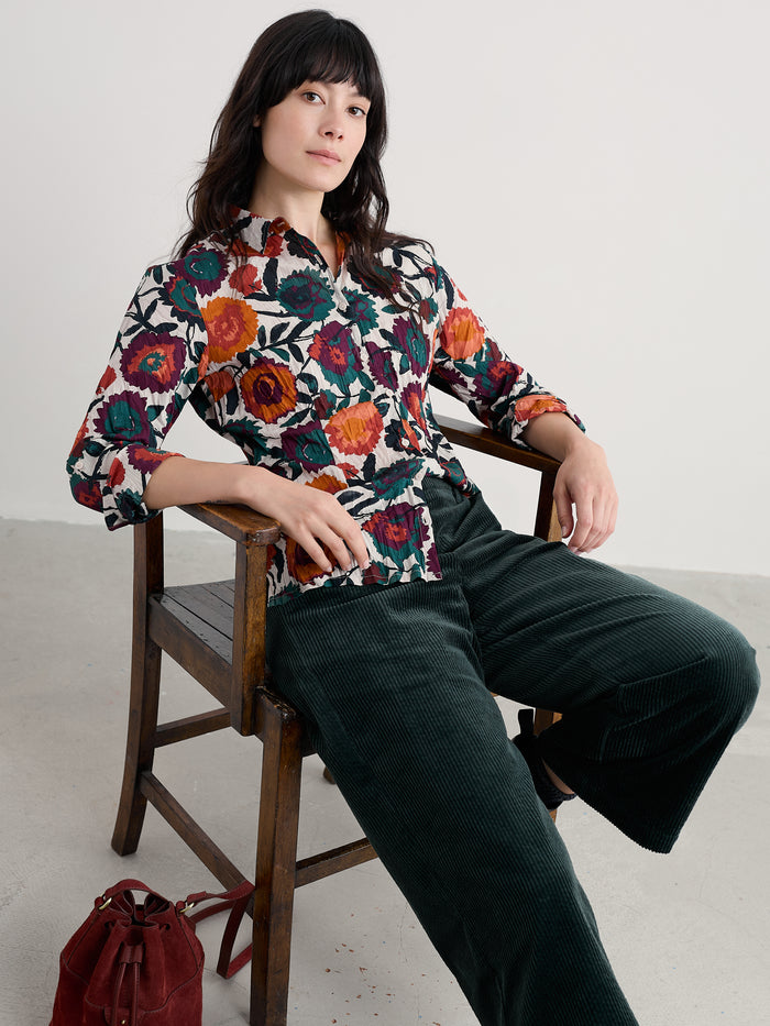 Seasalt Larissa Shirt in Figurative Floral Aran