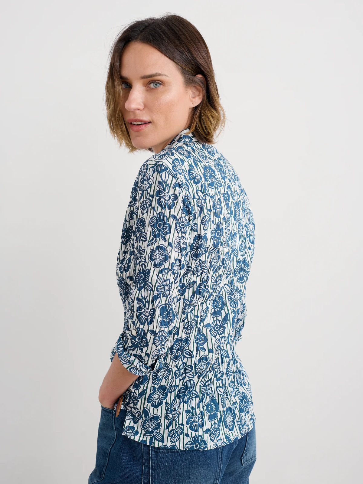 Seasalt Larissa Shirt Floral Imprint Chalk