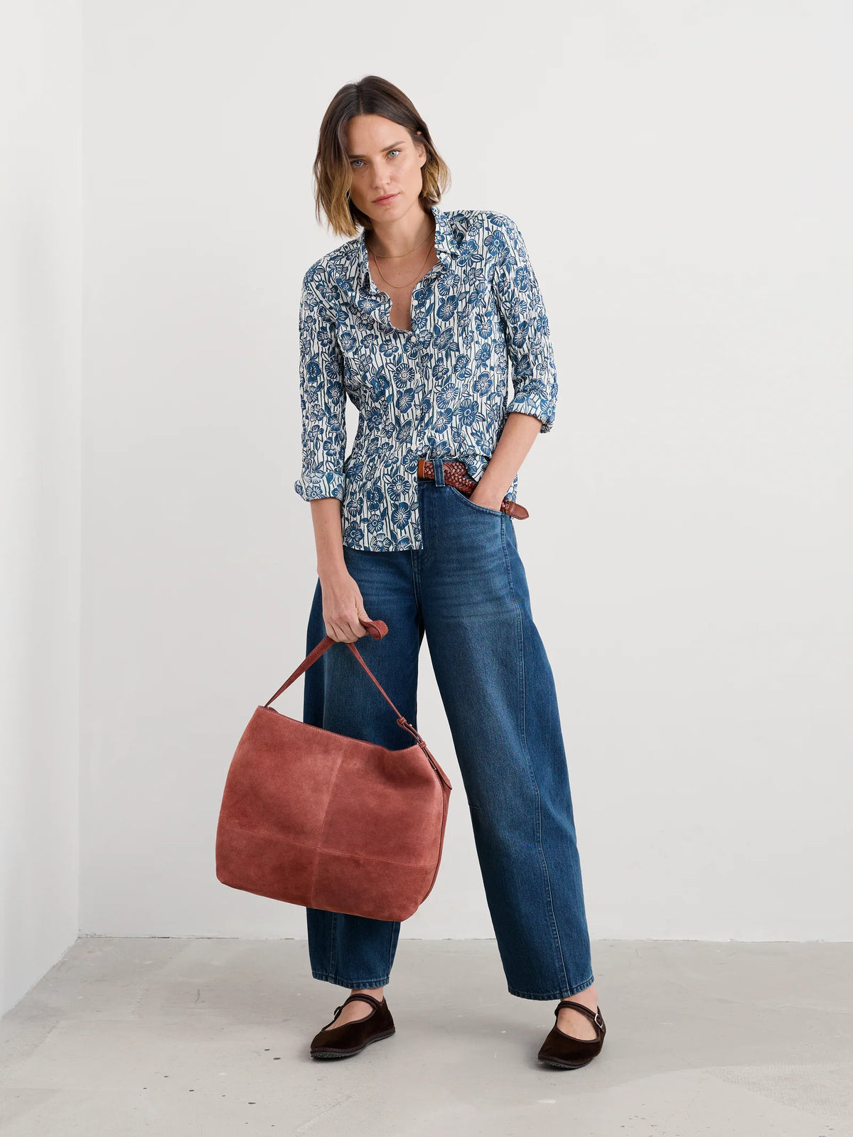 Seasalt Larissa Shirt Floral Imprint Chalk
