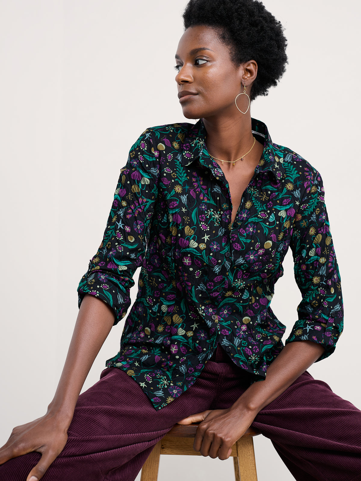 Seasalt Larissa Shirt in Illuminated Garden Onyx