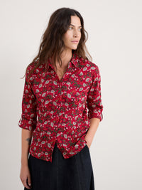 Seasalt Larissa Shirt in Winter Wildflower Carmine