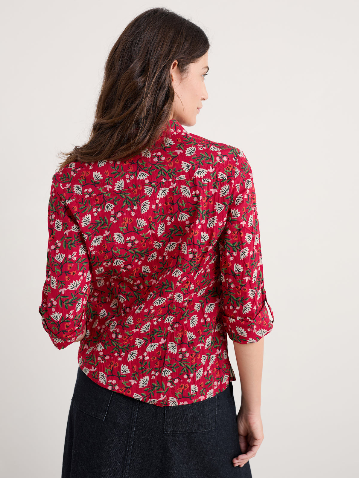 Seasalt Larissa Shirt in Winter Wildflower Carmine