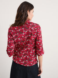 Seasalt Larissa Shirt in Winter Wildflower Carmine