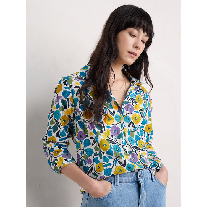 Seasalt Larissa Shirt - Zennor Blooms Chalk