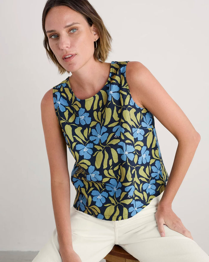 Seasalt Colour Study Top in Leafy Floral Maritime