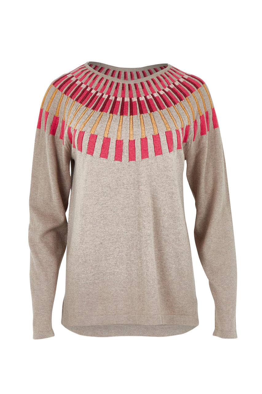 Mansted Josephine Piano Yoke Jumper in Mushroom