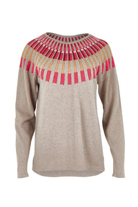 Mansted Josephine Piano Yoke Jumper in Mushroom
