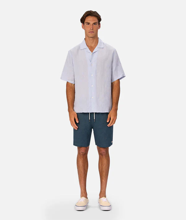 The Marina Linen Short in Deep Ocean