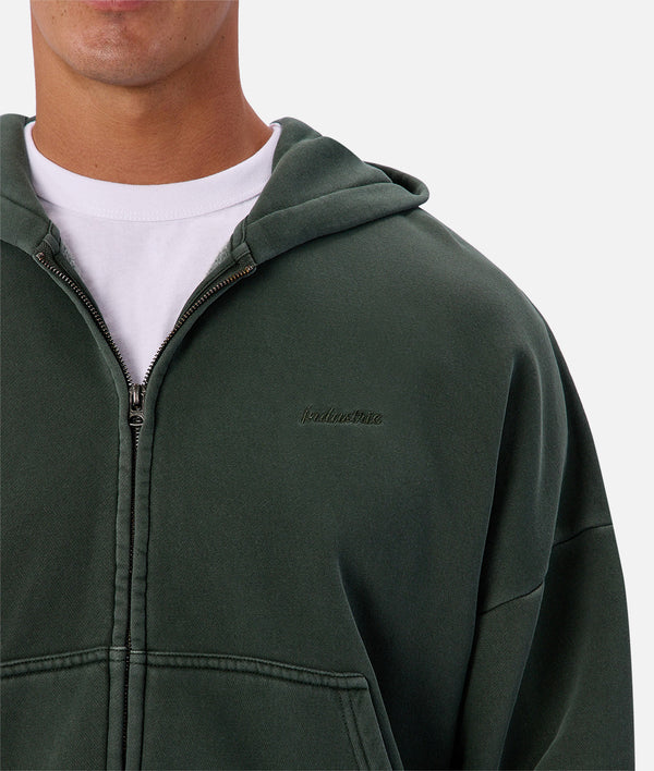 The Staten Zip Through Hoodie - Lawn