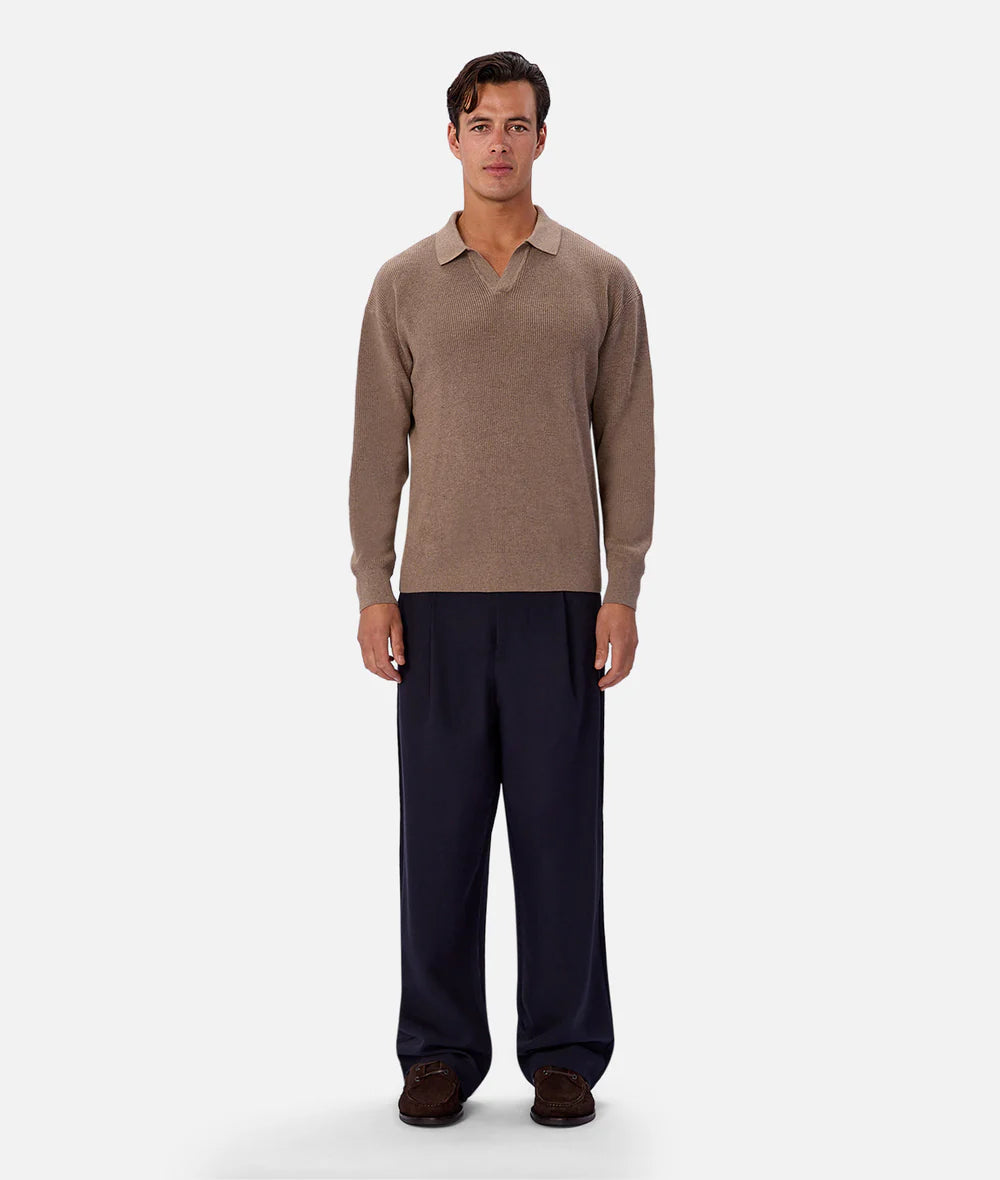The New England Polo Knit - Walnut Marle 24