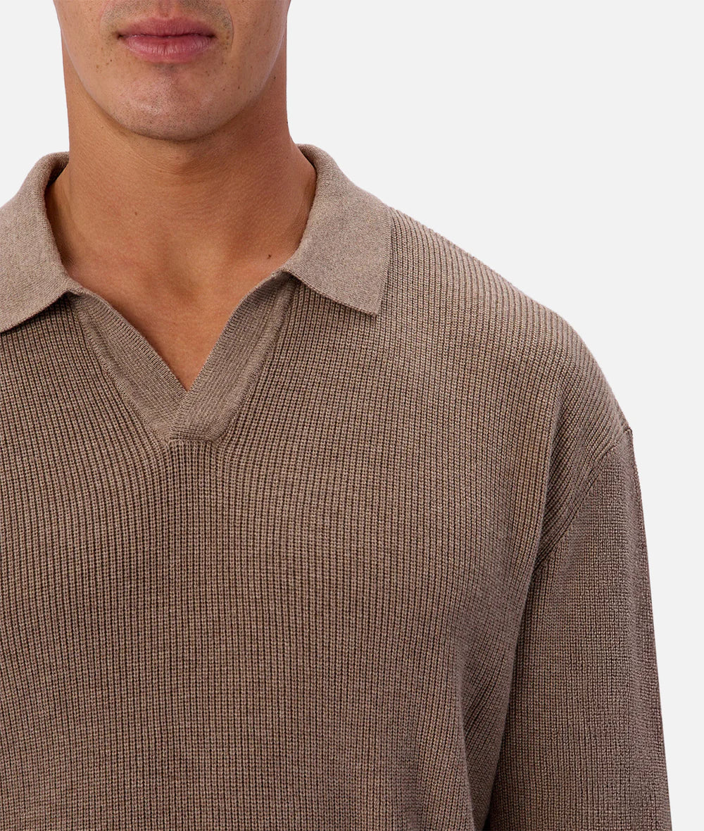 The New England Polo Knit - Walnut Marle 24