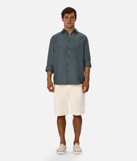 The St Martins L/S Shirt in Deep Ocean