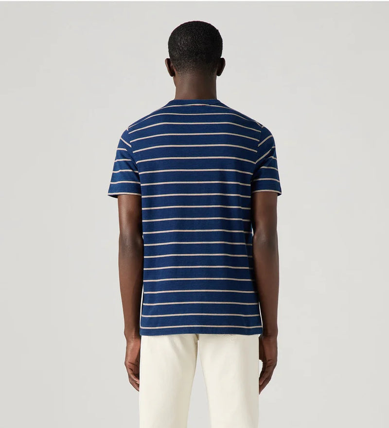 Levi's Original Housemark T-Shirt in Taper Stripe True Indigo Dark Jersey 56605-0257
