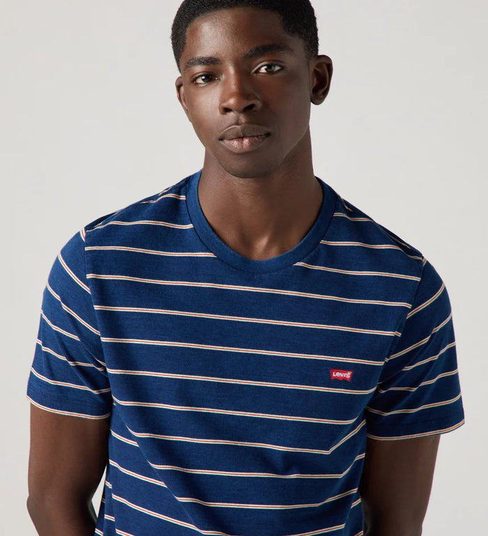 Levi's Original Housemark T-Shirt in Taper Stripe True Indigo Dark Jersey 56605-0257