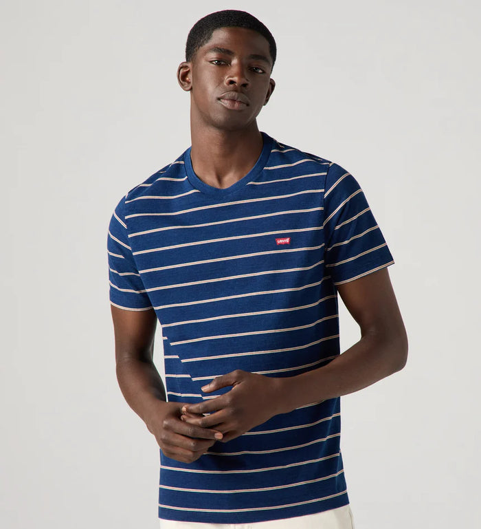 Levi's Original Housemark T-Shirt in Taper Stripe True Indigo Dark Jersey 56605-0257