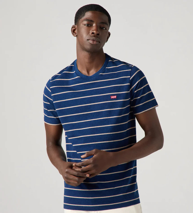 Levi's Original Housemark T-Shirt in Taper Stripe True Indigo Dark Jersey 56605-0257