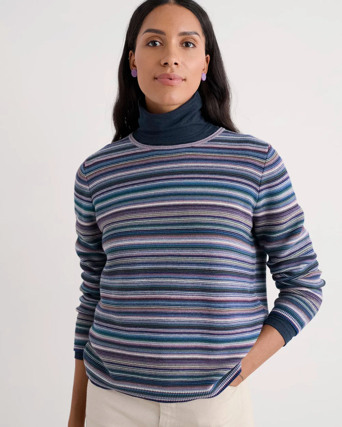 Seasalt Makers Jumper - Ripple Marks Grape Thistle mix