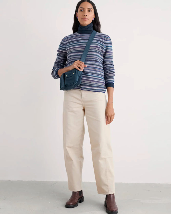 Seasalt Makers Jumper - Ripple Marks Grape Thistle mix