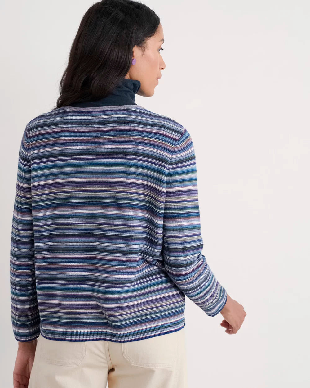 Seasalt Makers Jumper - Ripple Marks Grape Thistle mix