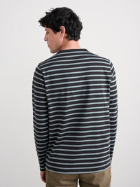 Seasalt Men's Sailor Shirt in Breton Onyx Light Wade