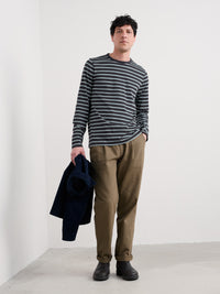Seasalt Men's Sailor Shirt in Breton Onyx Light Wade
