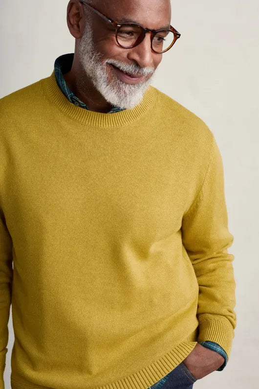 Seasalt Mens Moorstone Jumper in Dark Hay