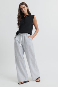 Yarra Trail Myth Pant in White/Blk