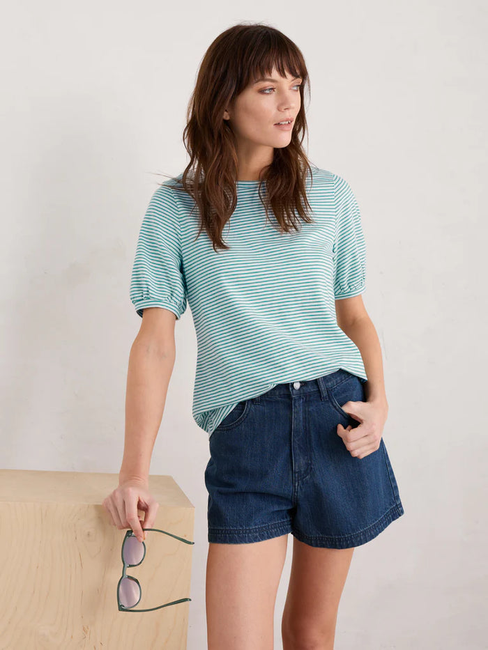 Seasalt Oleander T-Shirt - Profile Chalk Tidepool