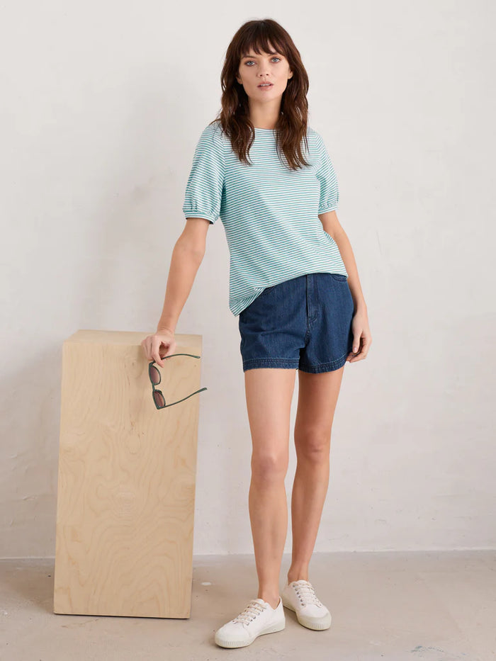 Seasalt Oleander T-Shirt - Profile Chalk Tidepool