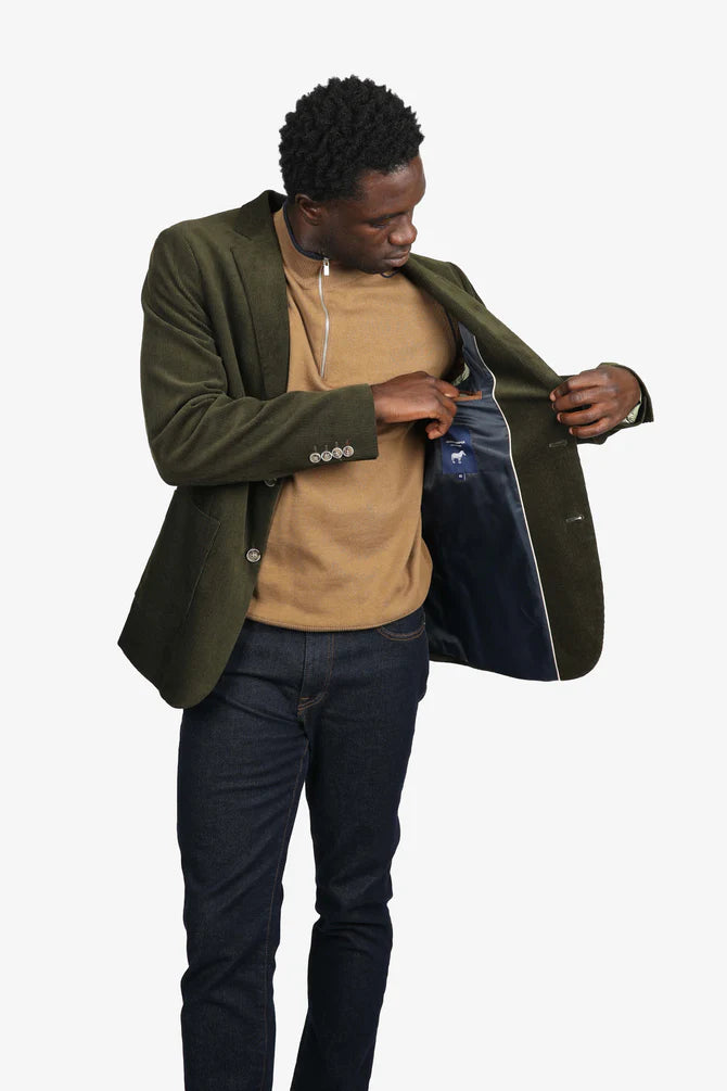 James Harper Olive Corduroy Patch Pocket Blazer