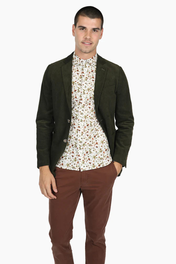 James Harper Olive Corduroy Patch Pocket Blazer