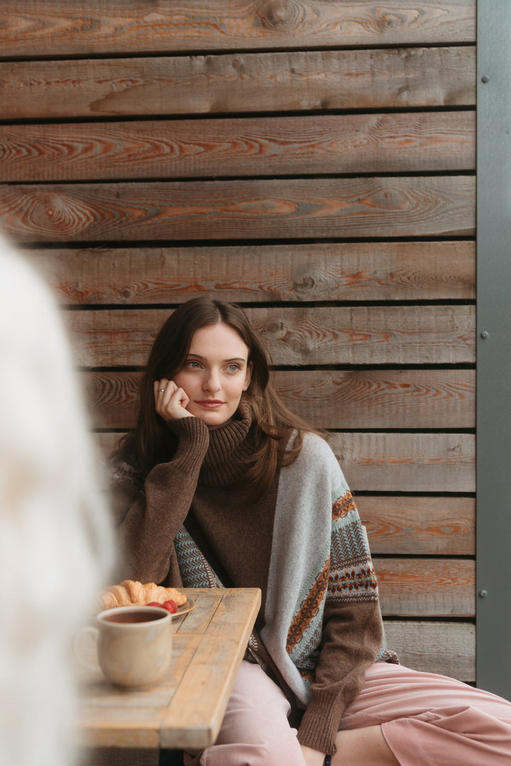 Eribe Montrose Cowl Sweater in Mushroom