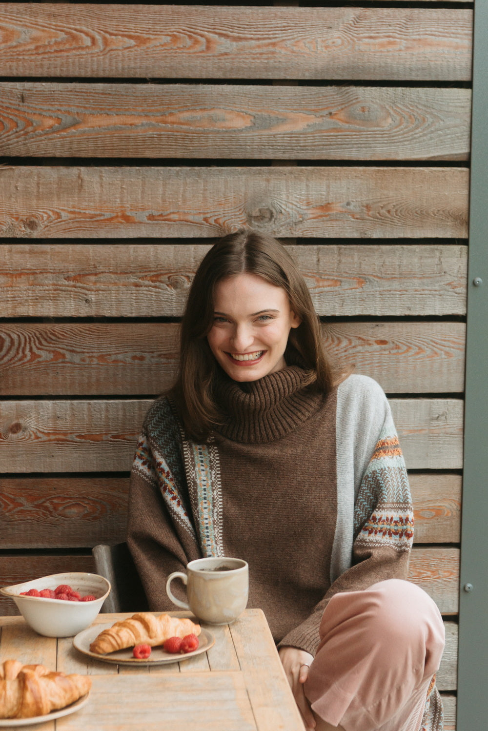 Eribe Montrose Cowl Sweater in Mushroom