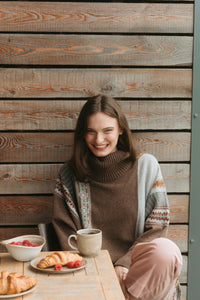 Eribe Montrose Cowl Sweater in Mushroom