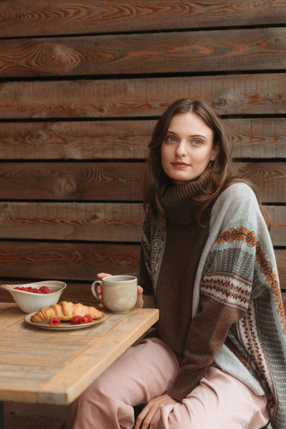 Eribe Montrose Cowl Sweater in Mushroom