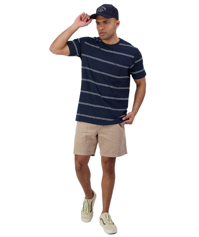 Swanndri Mens Wakefield Navy Stripe T Shirt