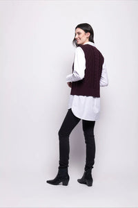 Foil Plot Twist Vest in Plum