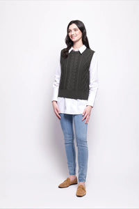 Foil Plot Twist Vest in Hunter