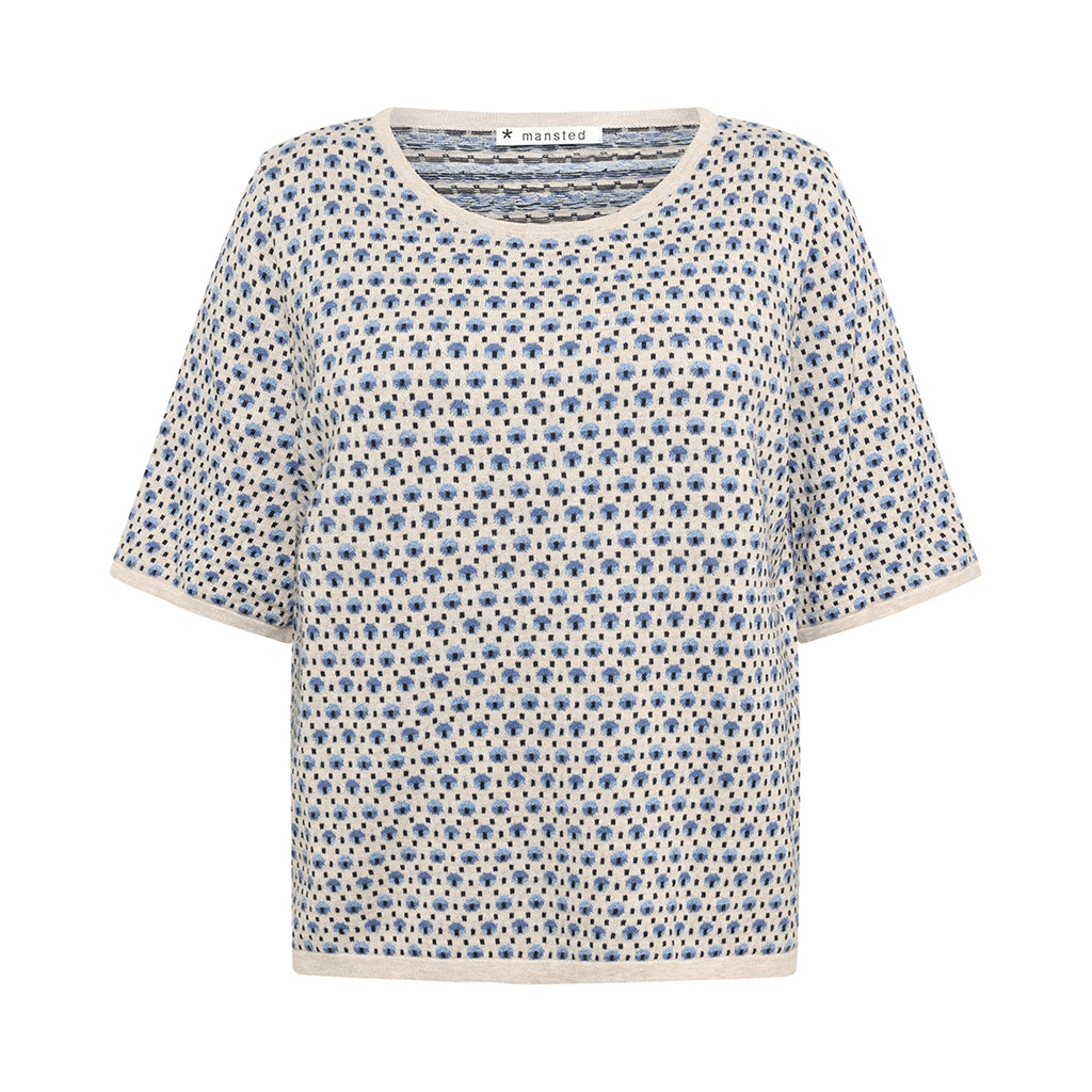 Pomme Eco Dashed Dot Tee in Sky