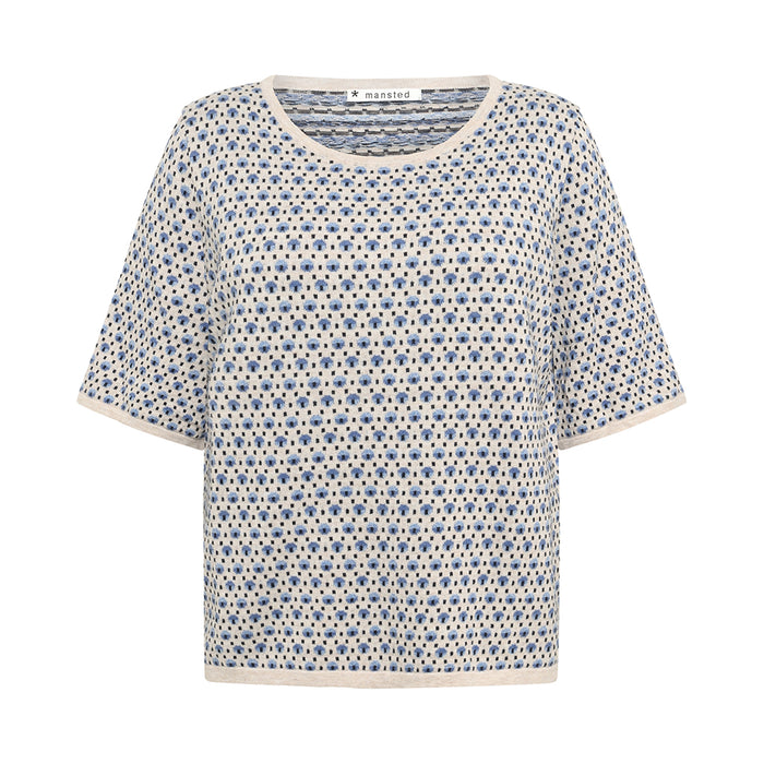 Pomme Eco Dashed Dot Tee in Sky
