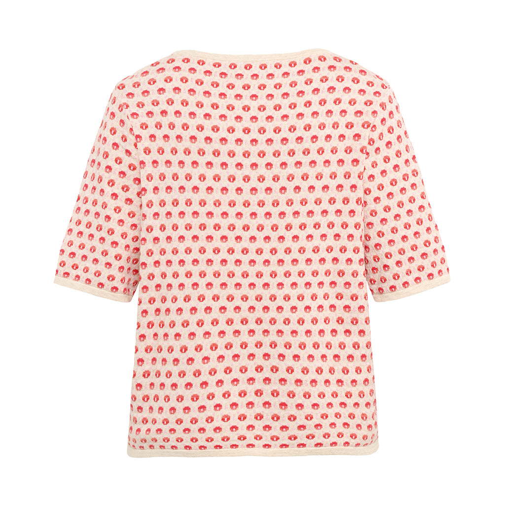 Pomme Eco Dashed Dot Tee in Soft Red