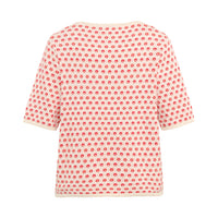 Pomme Eco Dashed Dot Tee in Soft Red