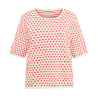 Pomme Eco Dashed Dot Tee in Soft Red