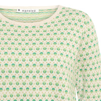 Poppie Eco Dashed Dot Crew in Leaf