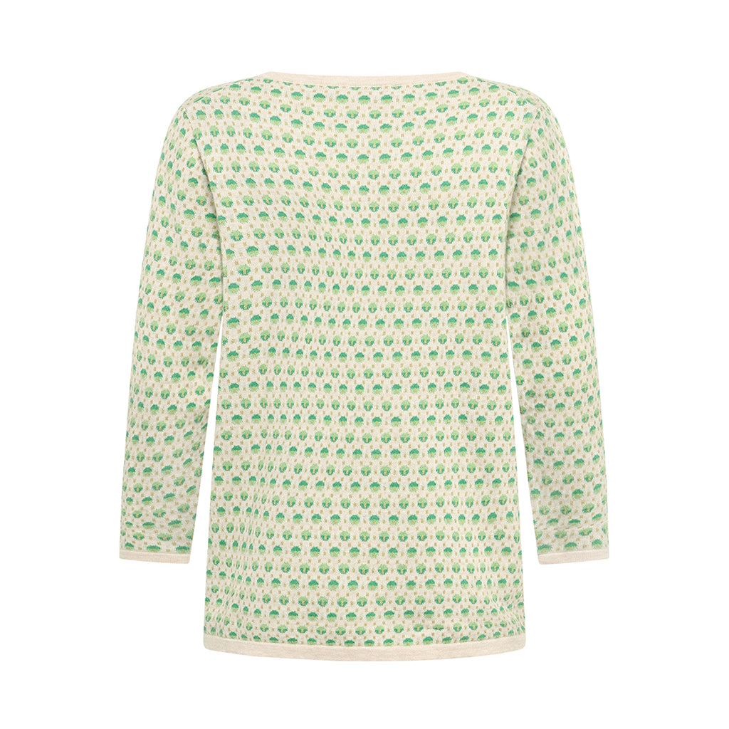 Poppie Eco Dashed Dot Crew in Leaf